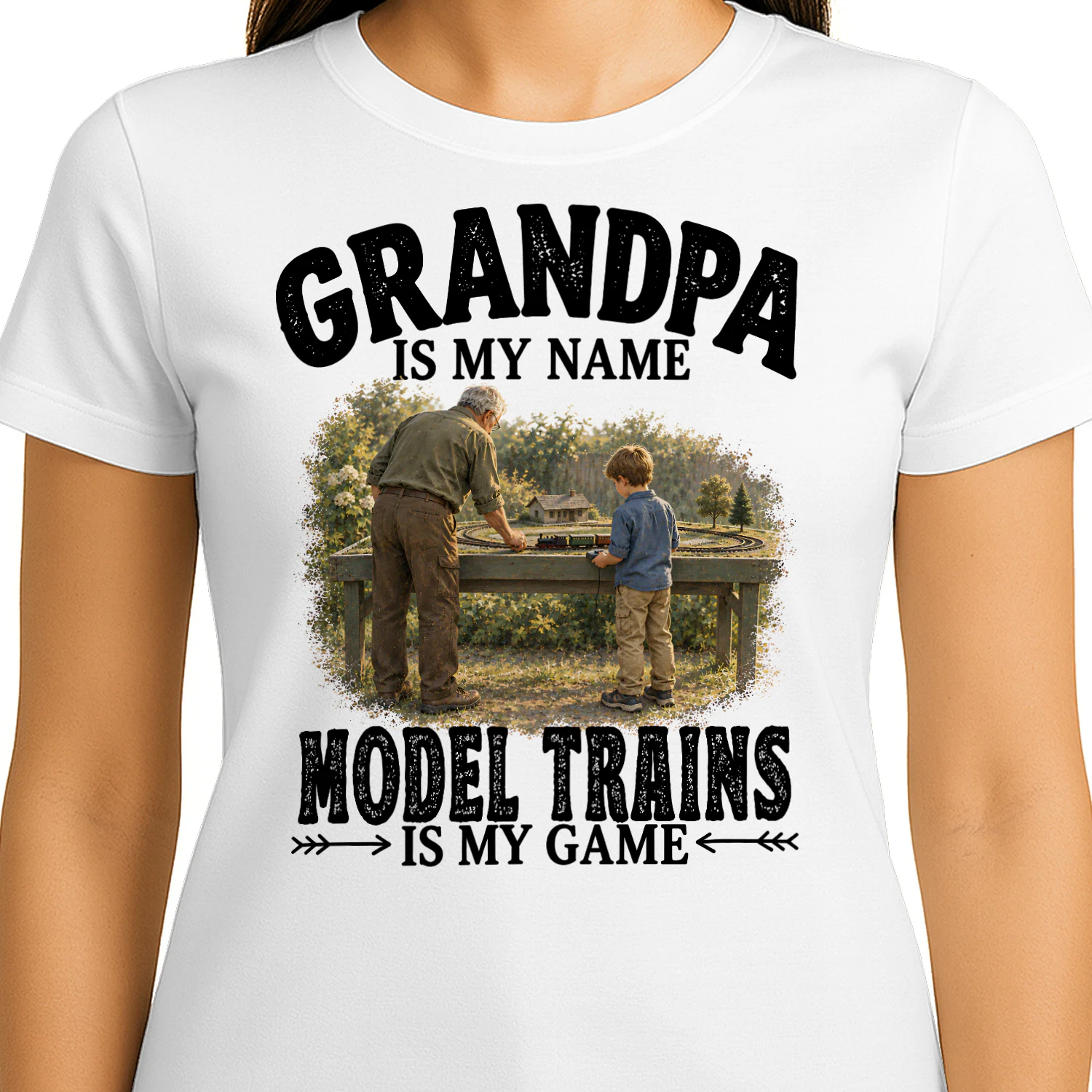 Model Trains Is My Game Grandpa T Shirt GRP0031