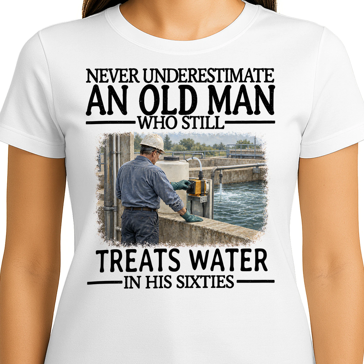 Treats Water Old Man In His Sixties Water Treatment T Shirt AOM0451
