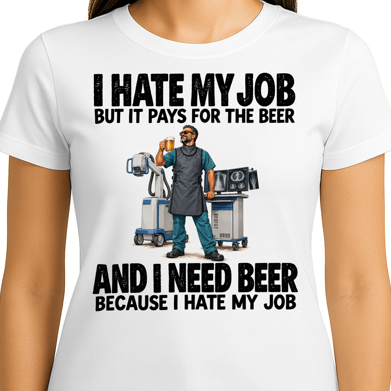 Radiology Beer Job Humor T Shirt JHU0060
