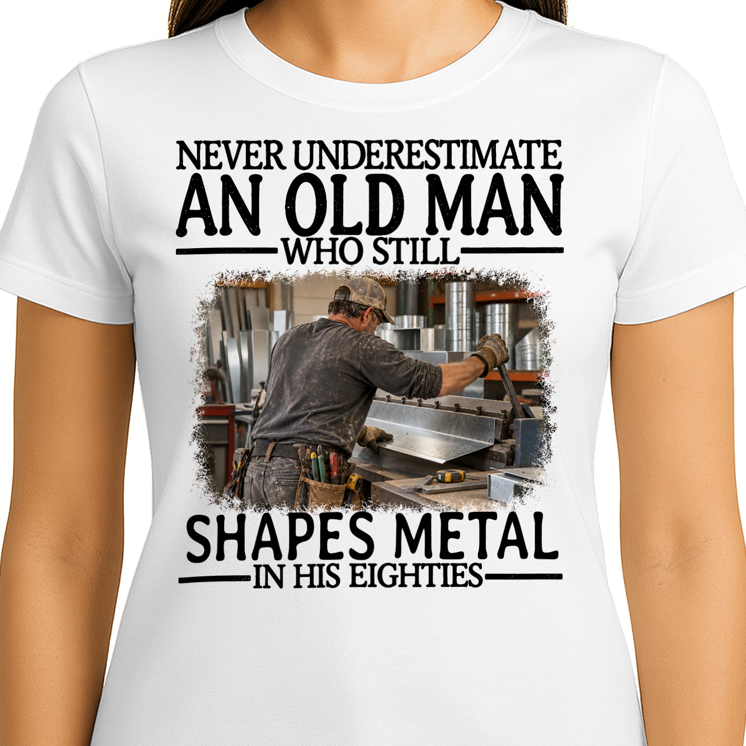 Shapes Metal Old Man In His Eighties Sheet Metal T Shirt AOM0218