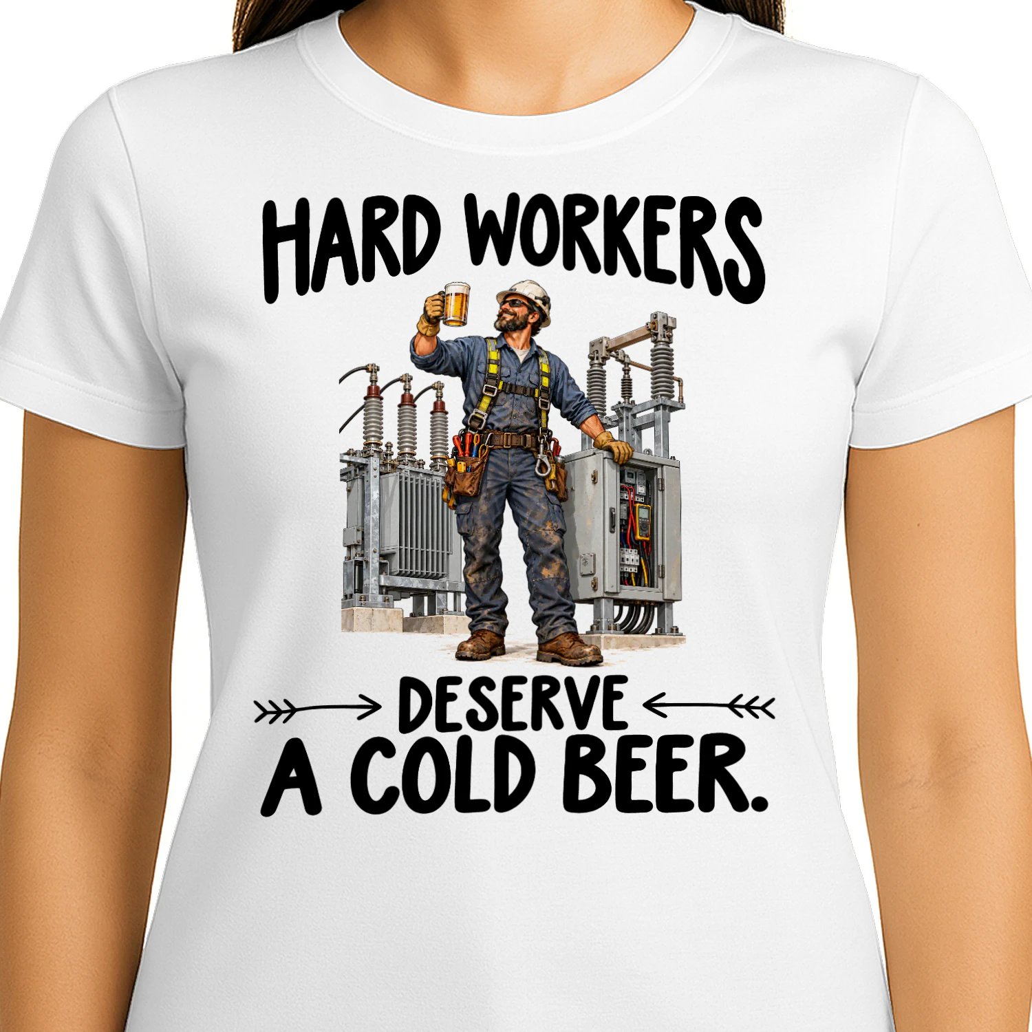 Substation Workers Deserve Cold Beer Job Humor T Shirt JHU0072