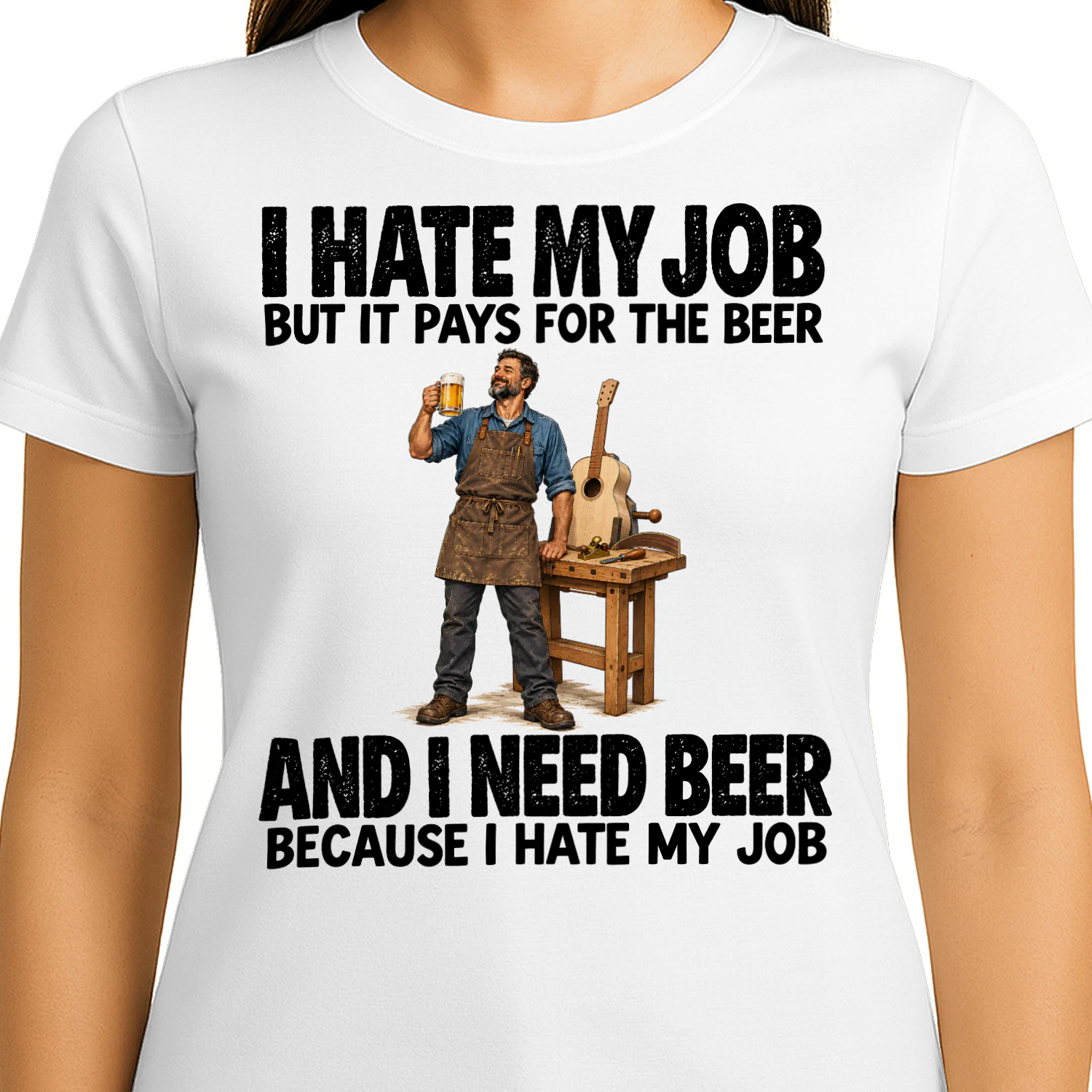 Lutherie Beer Job Humor T Shirt JHU0038