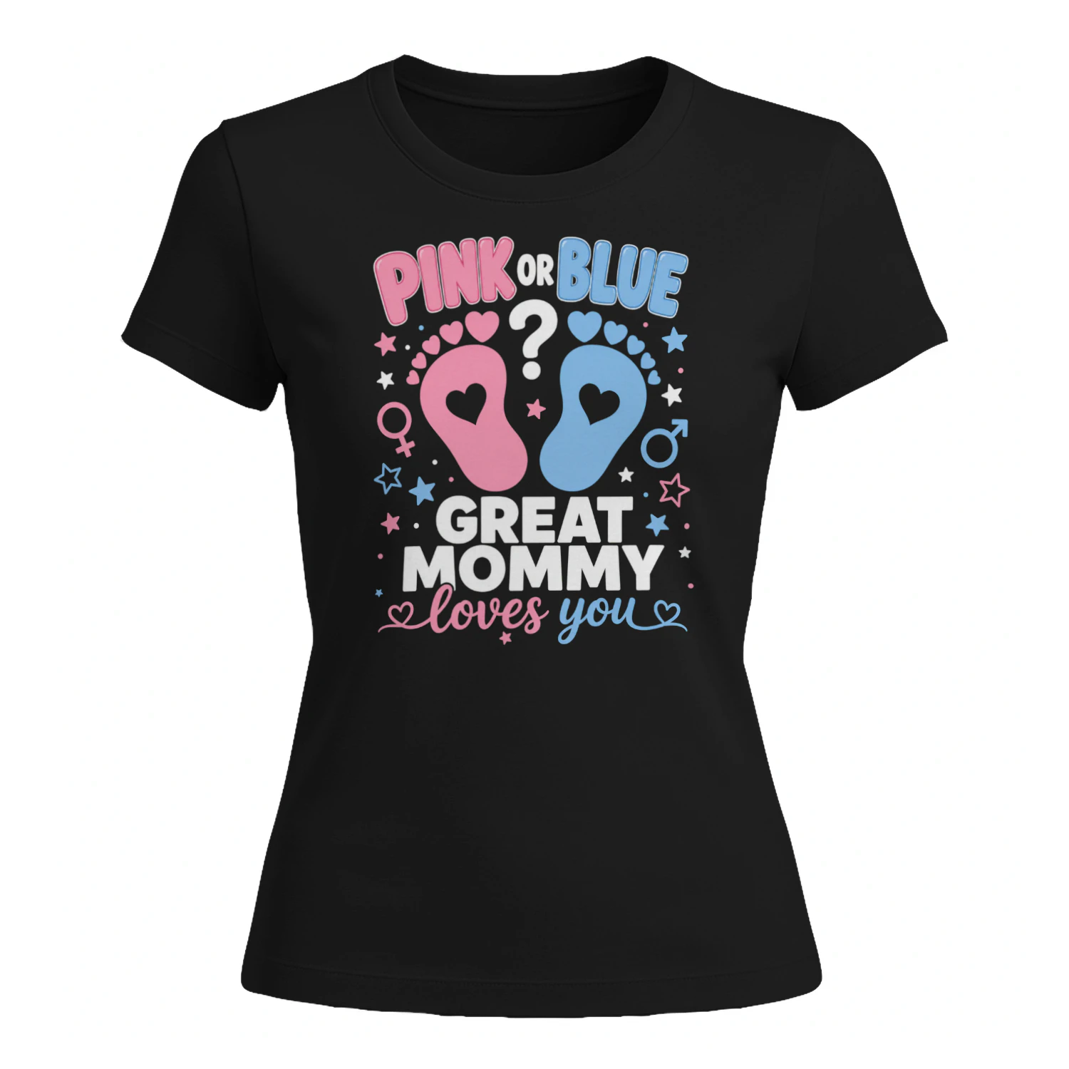 Pink Or Blue Mommy Loves You Gender Reveal Performance T-Shirt