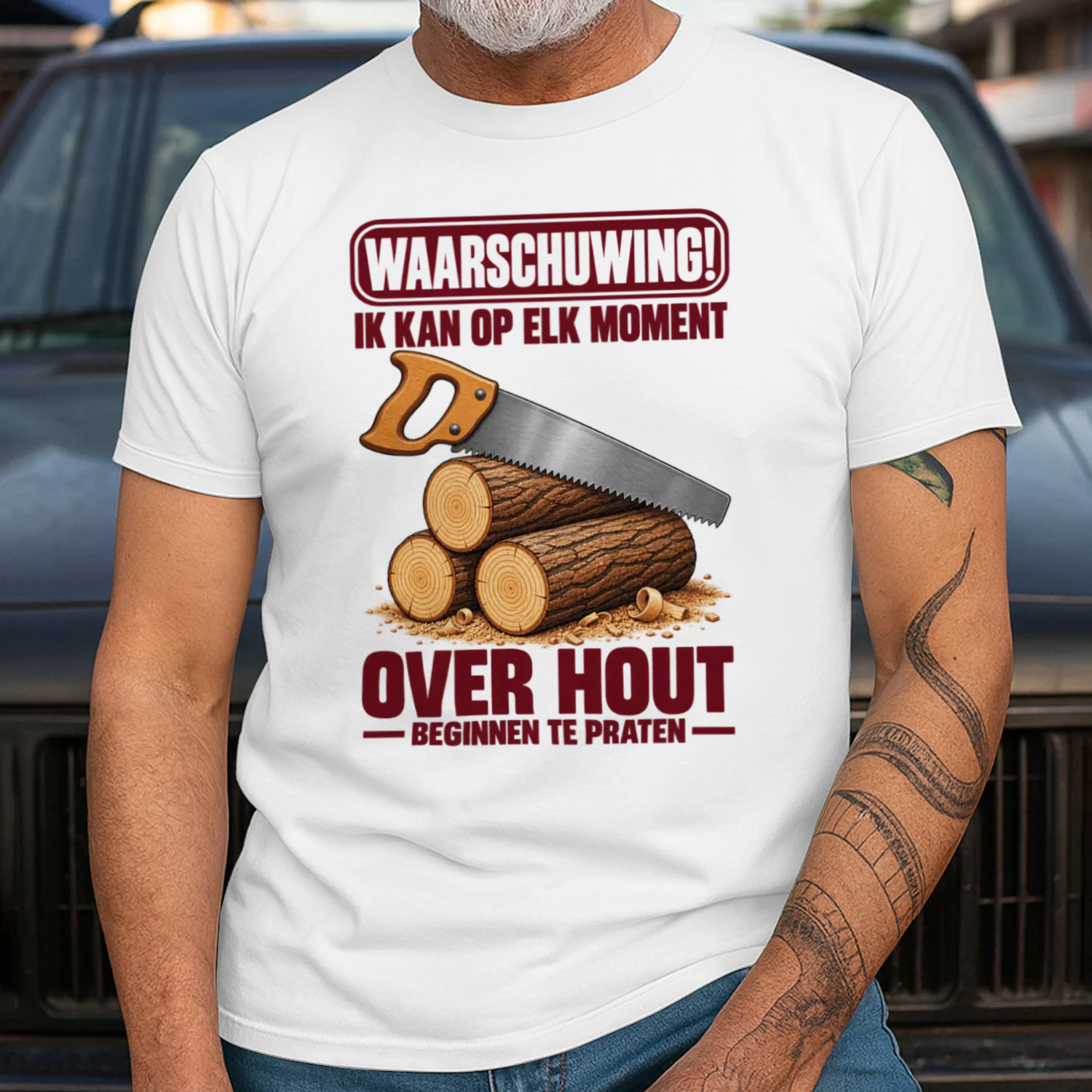 Waarschuwing Hout T-shirt