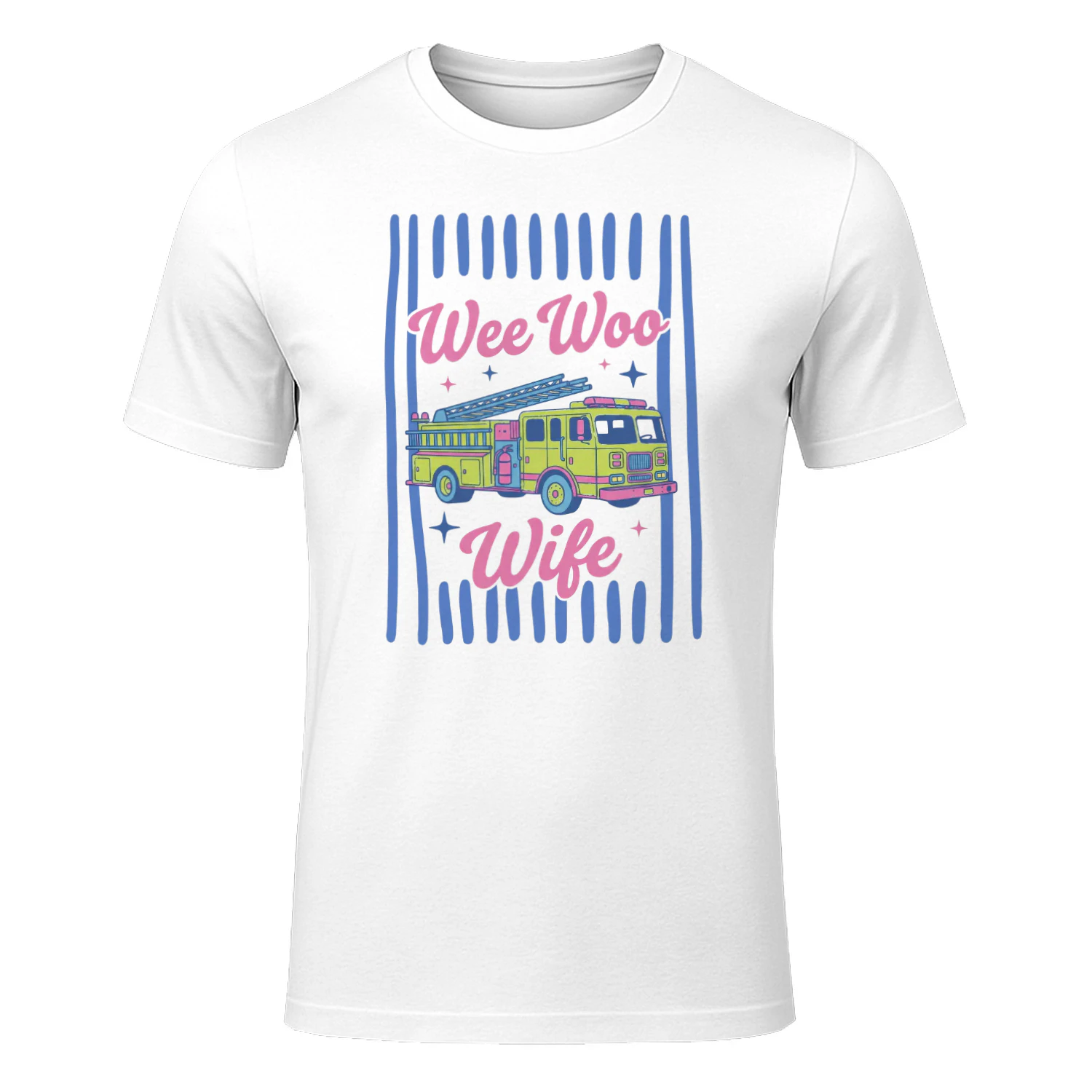 "Wee Woo Wife" Firefighter Partner Retro Graphic Premium T-shirt