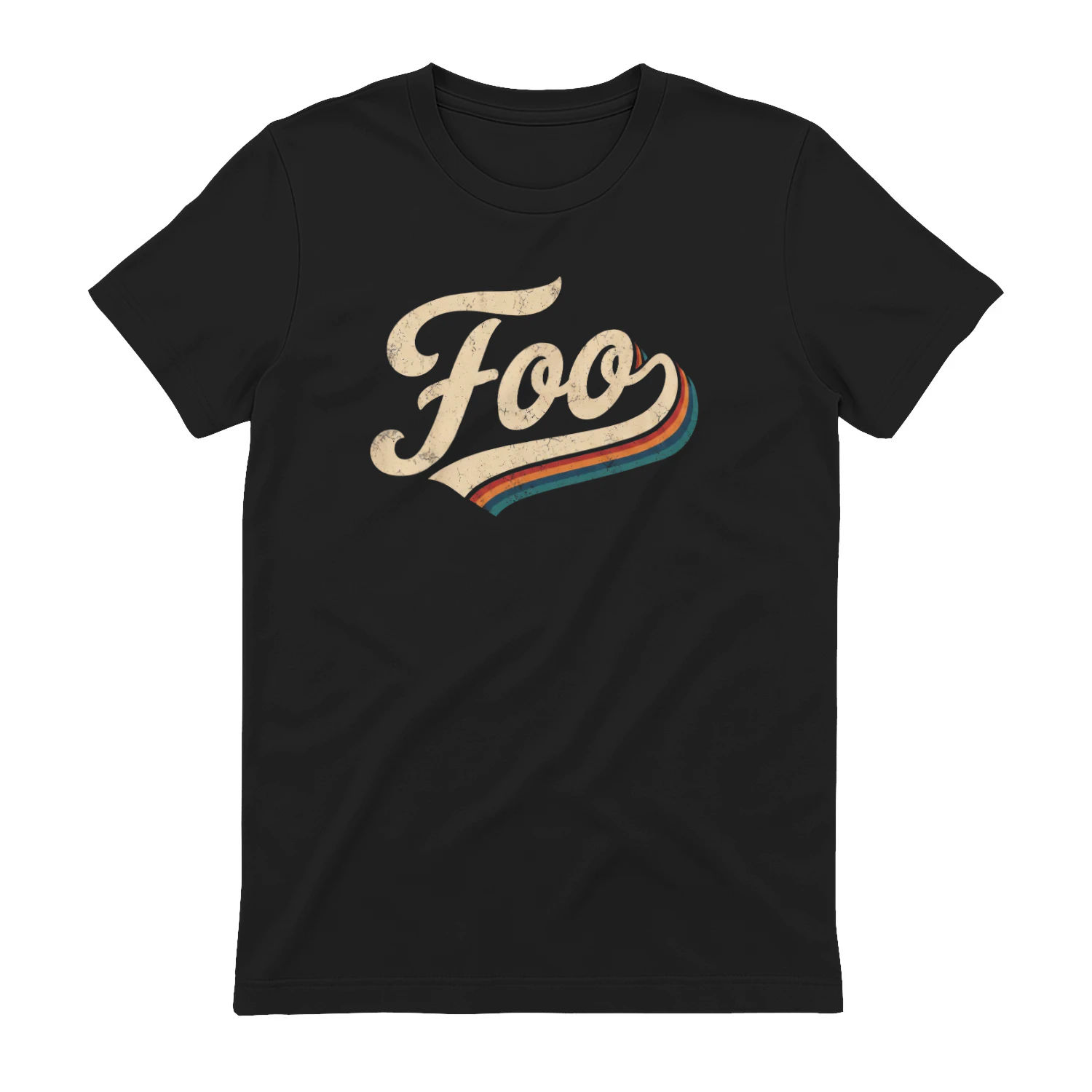 Vintage Retro 70s Style "Foo" Name Graphic Premium T-shirt