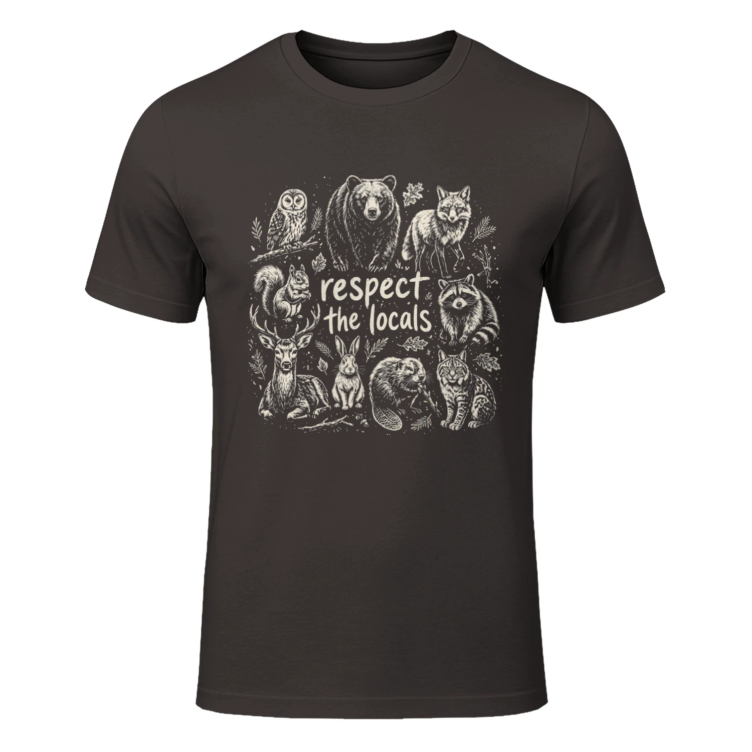 "Respect The Locals" Vintage Forest Wildlife Nature Lover Graphic Classic T-shirt