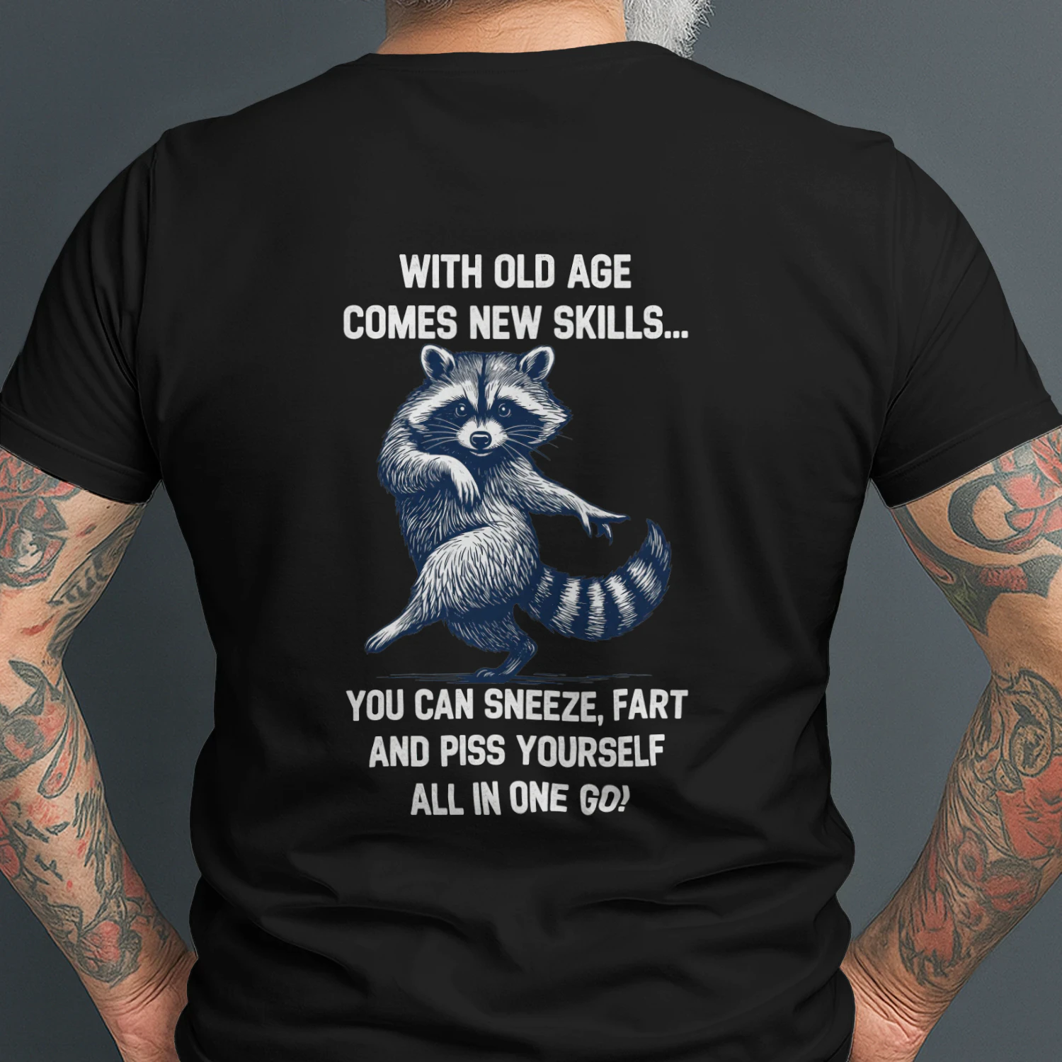 Old Age Comes New Skills Funny Raccoon Unisex T-shirt
