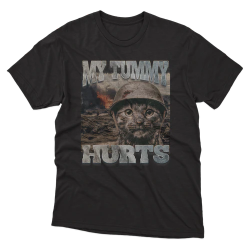 My Tummy Hurts Funny Meme Cat Bootleg Humor for Men Women 2