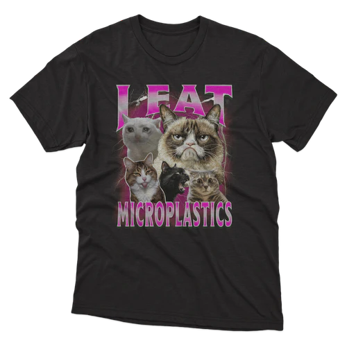 I Eat Microplastics Cat Meme Bootleg Funny Cat for Men Women
