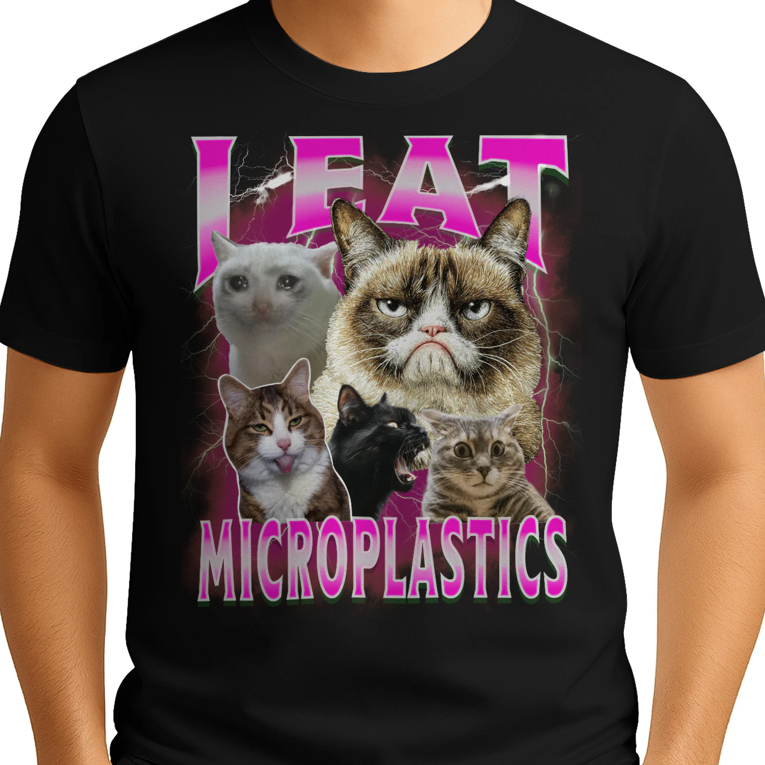 I Eat Microplastics Cat Meme Bootleg Funny Cat for Men Women