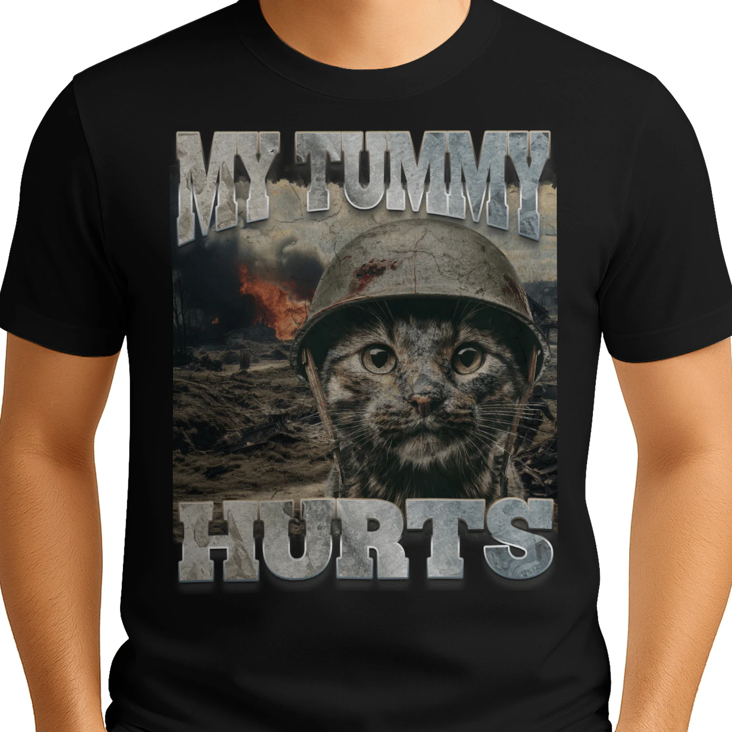 My Tummy Hurts Funny Meme Cat Bootleg Humor for Men Women