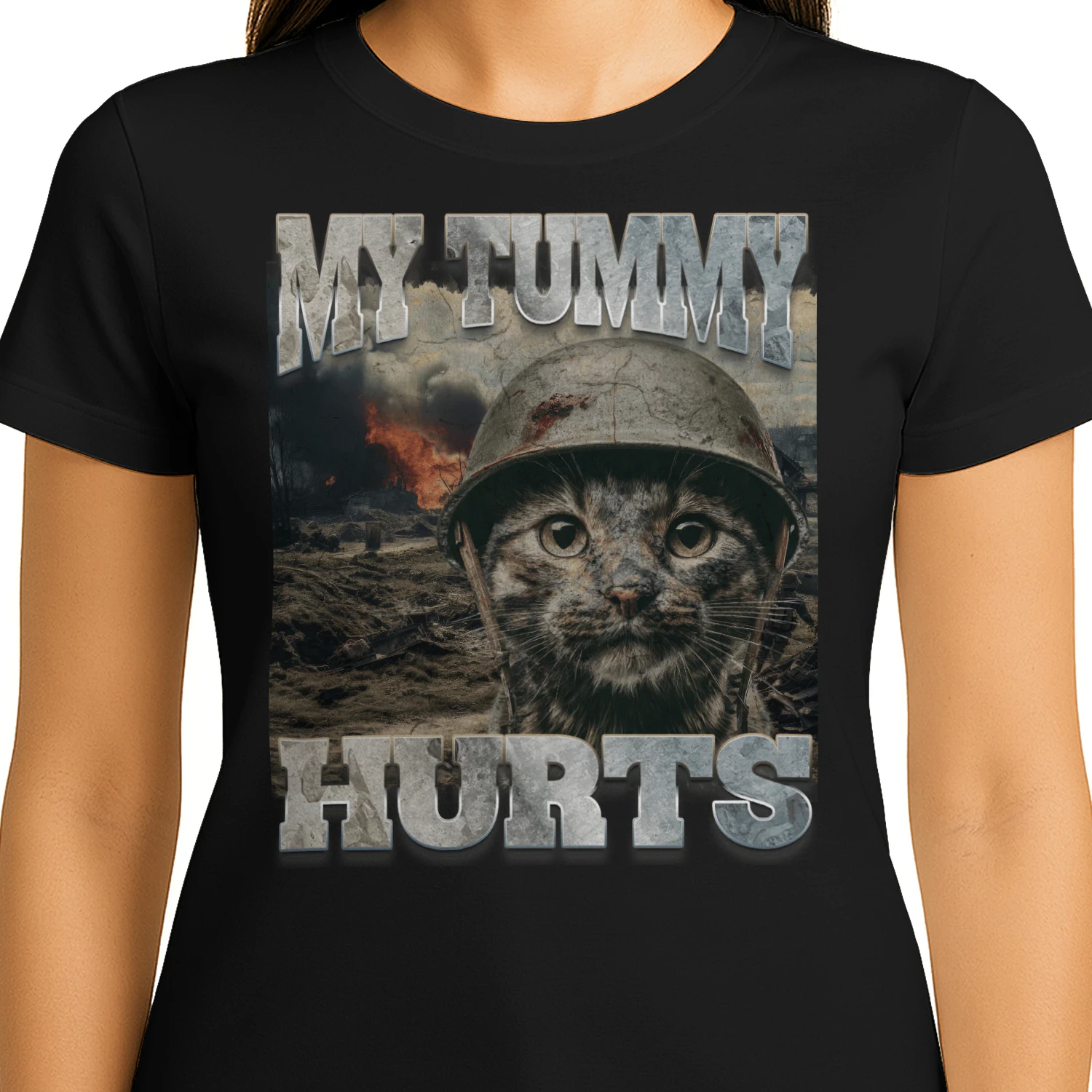 My Tummy Hurts Funny Meme Cat Bootleg Humor for Men Women