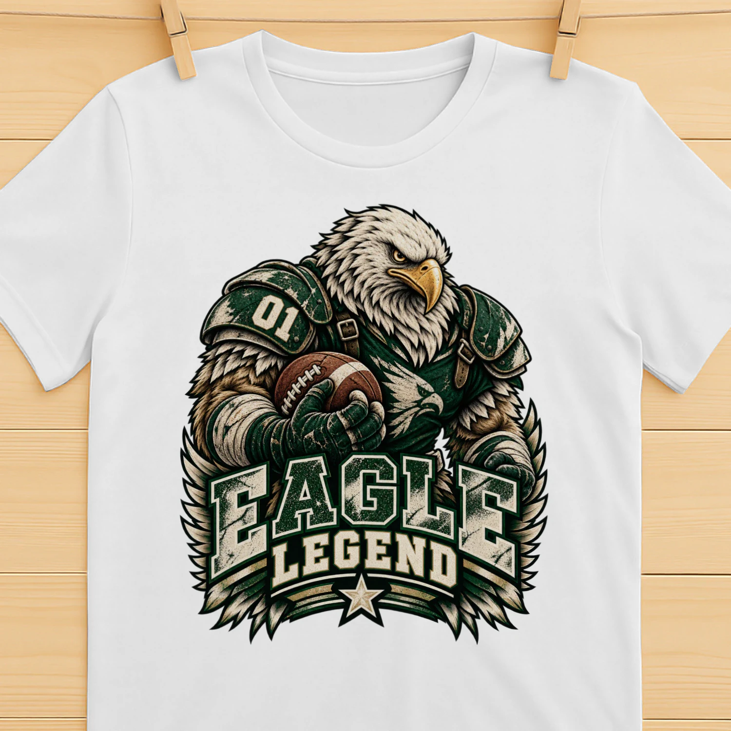 Eagle Football Legend Vintage Gridiron Retro Sports Mascot