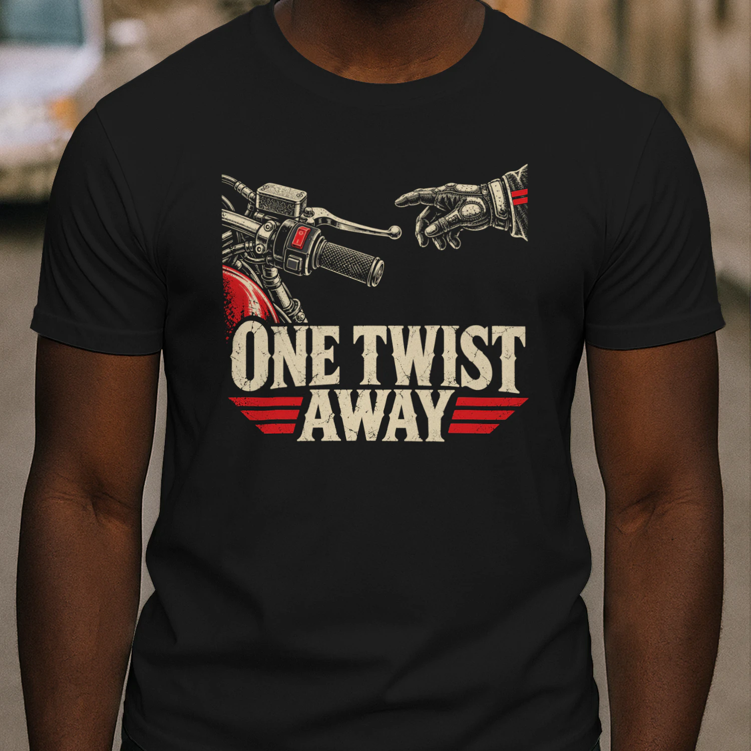 One Twist Away Vintage Motorcycle Rider Biker 