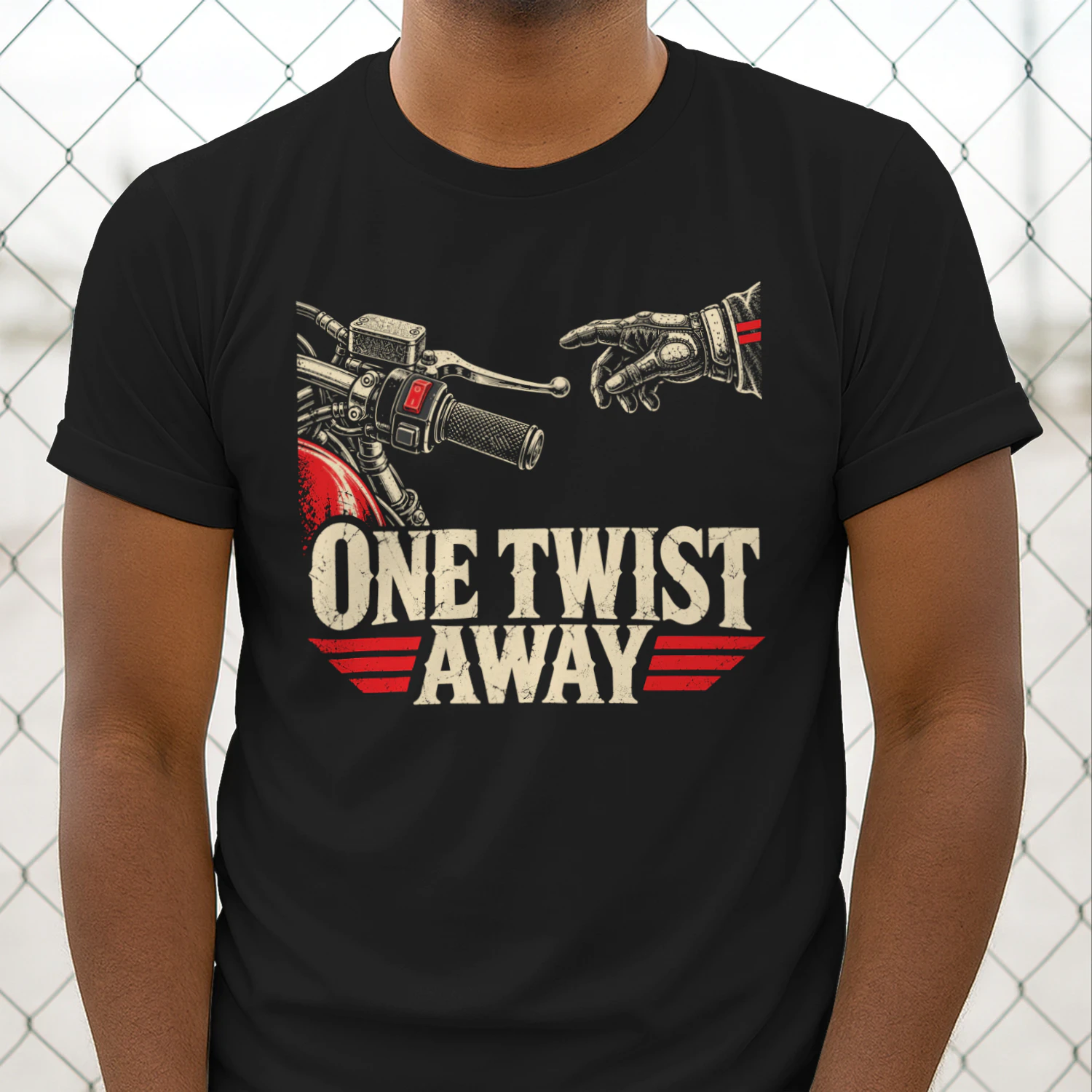 One Twist Away Vintage Motorcycle Rider Biker 