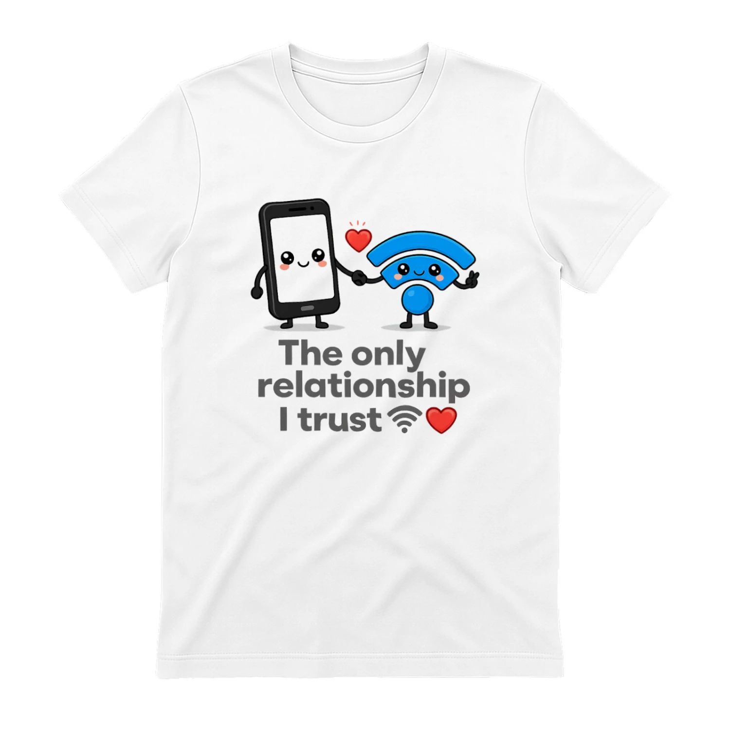 Cute WiFi Love T Shirt  Funny Tech Connection Design