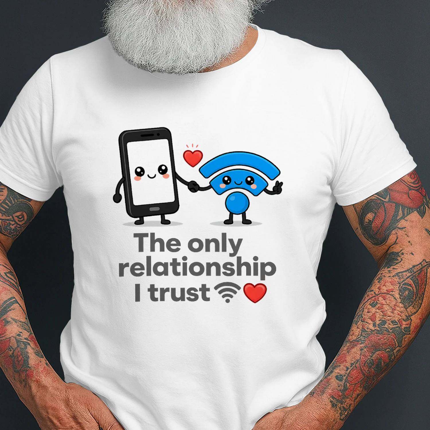 Cute WiFi Love T Shirt  Funny Tech Connection Design