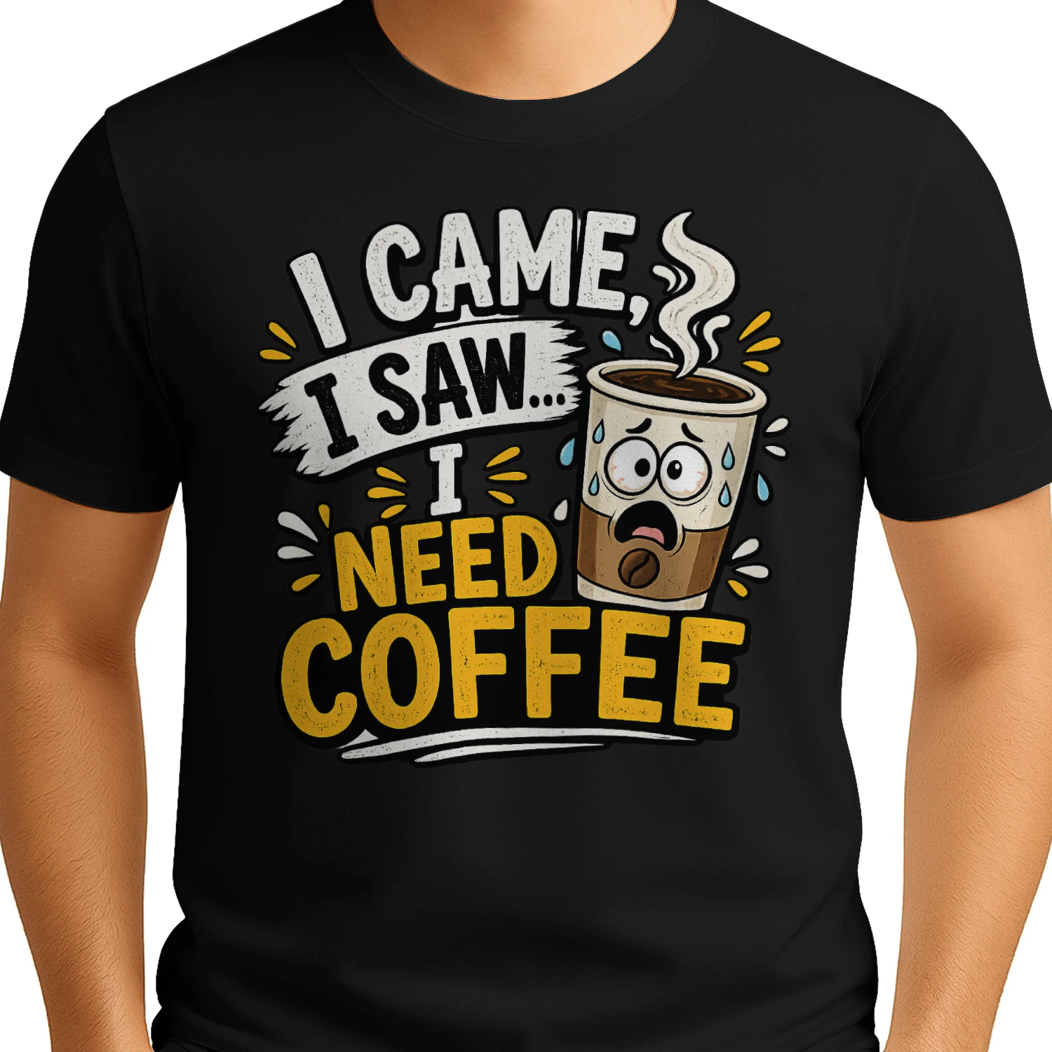 Funny Coffee Lover Shirt – I Came I Saw I Need Coffee .1
