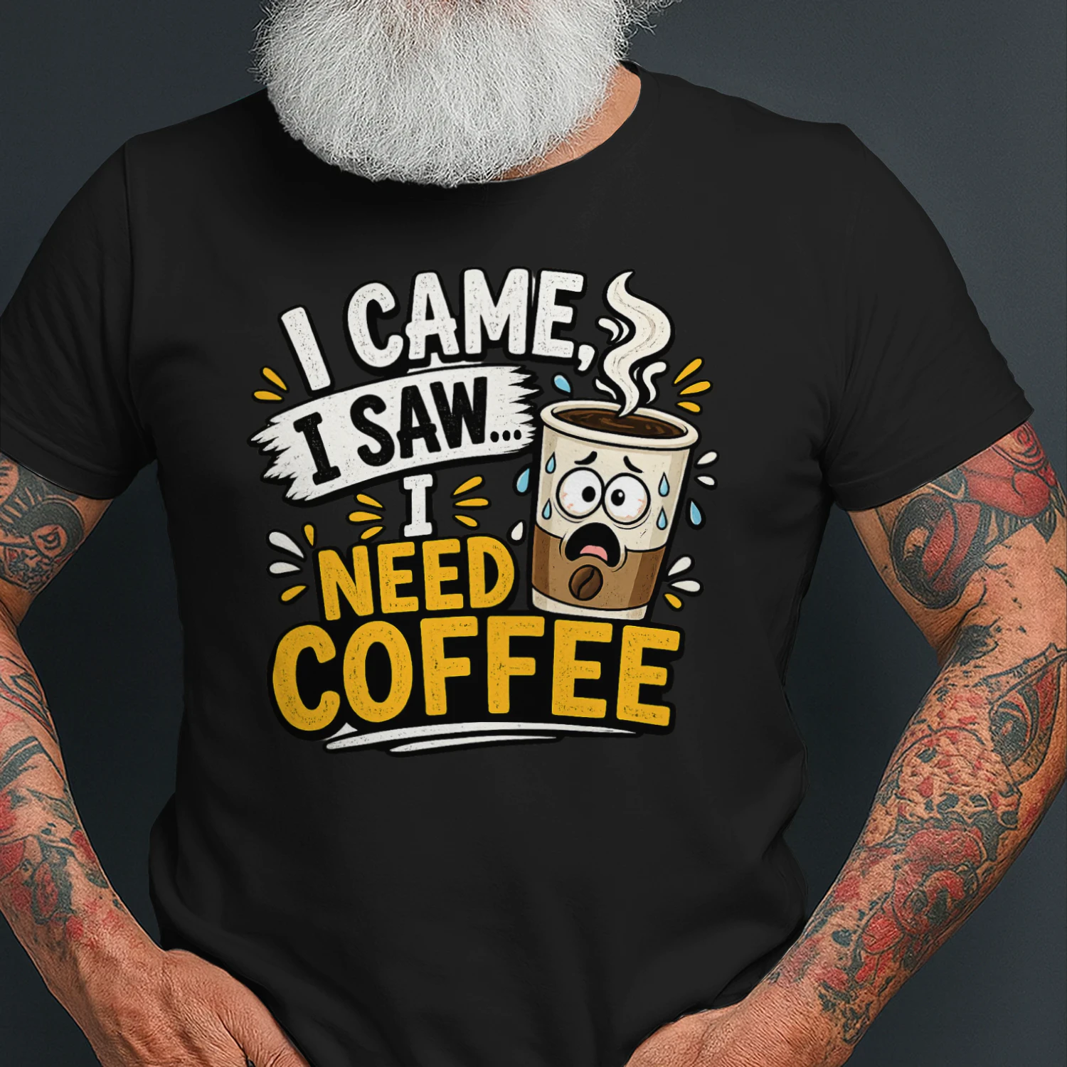 Funny Coffee Lover Shirt – I Came I Saw I Need Coffee .1