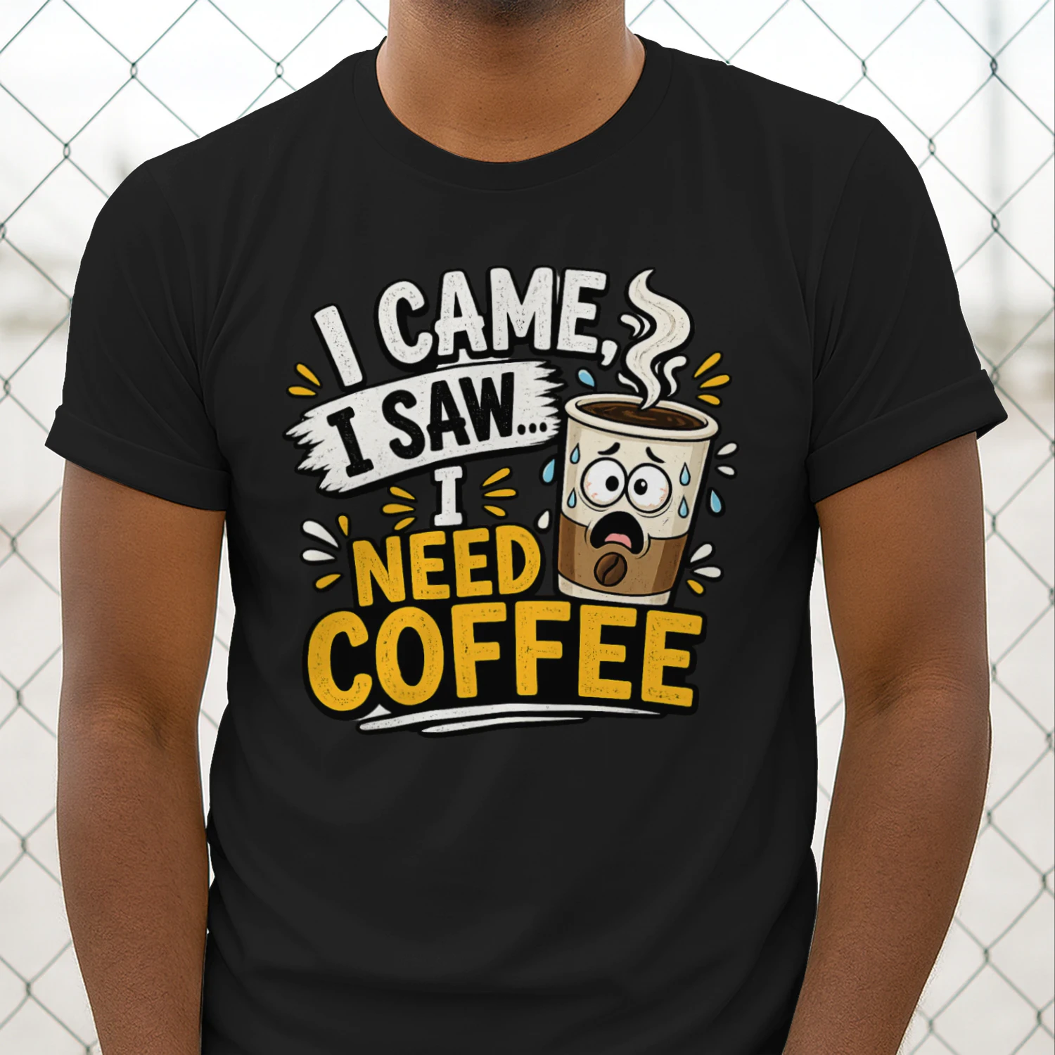Funny Coffee Lover Shirt – I Came I Saw I Need Coffee .1
