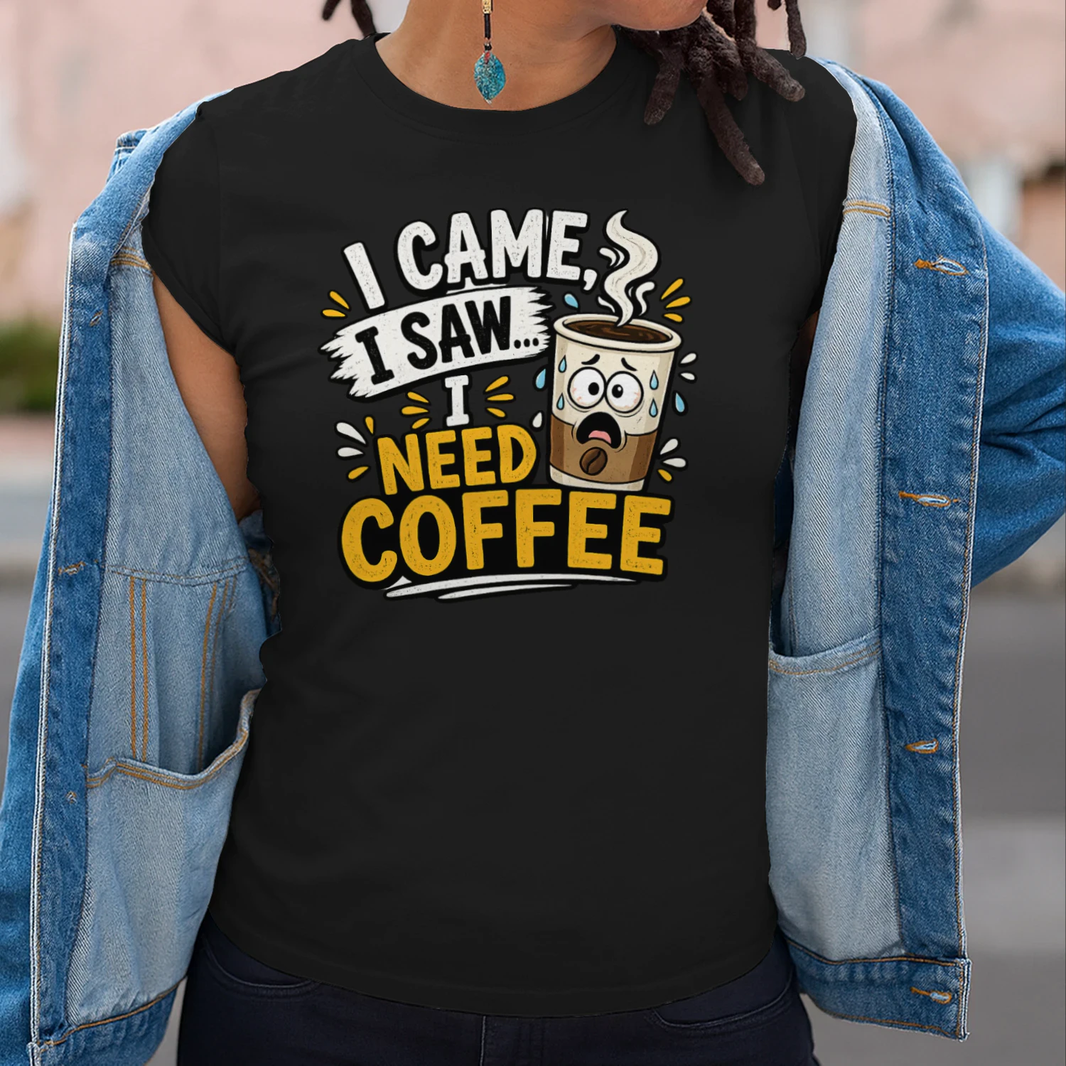 Funny Coffee Lover Shirt – I Came I Saw I Need Coffee .1