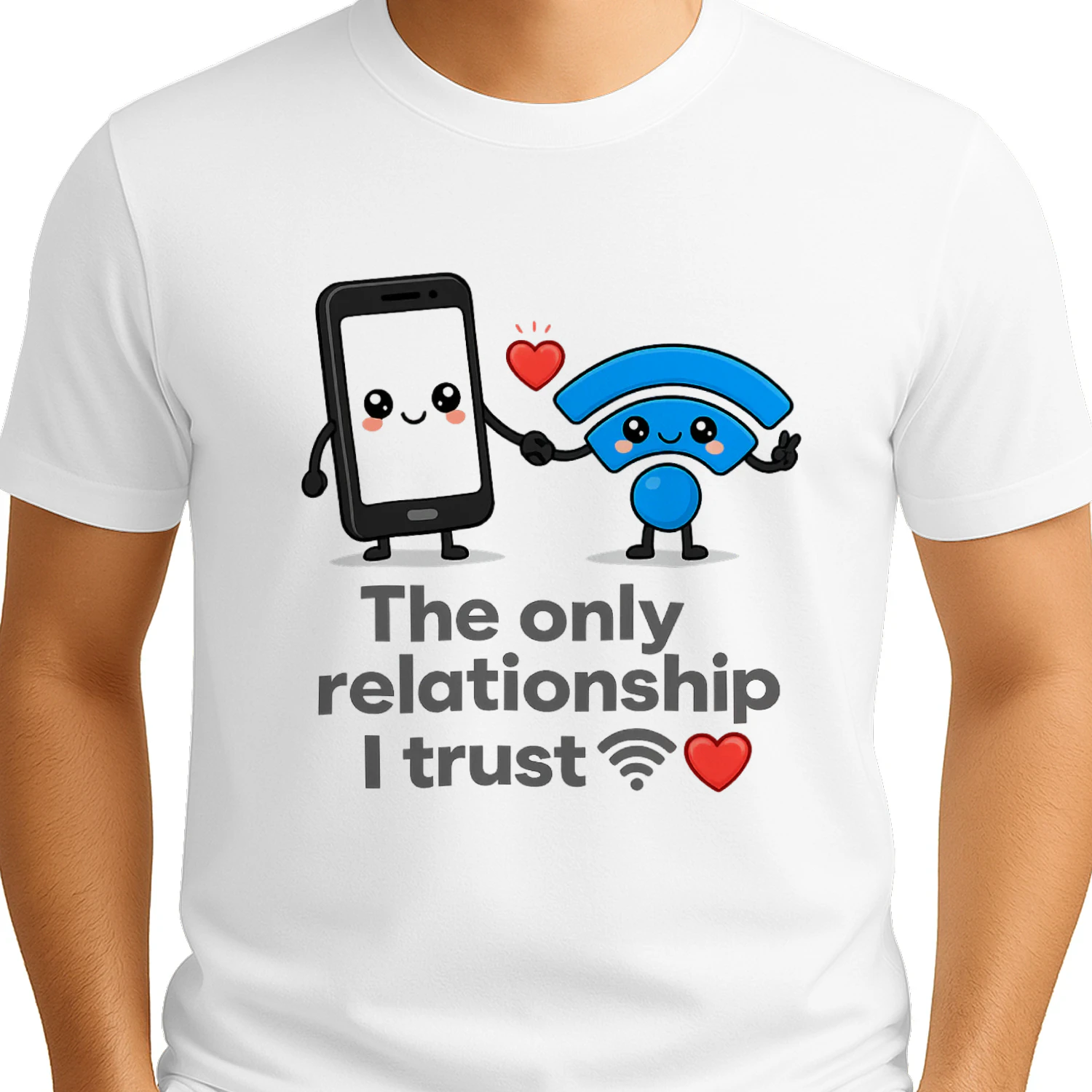Cute WiFi Love T Shirt  Funny Tech Connection Design