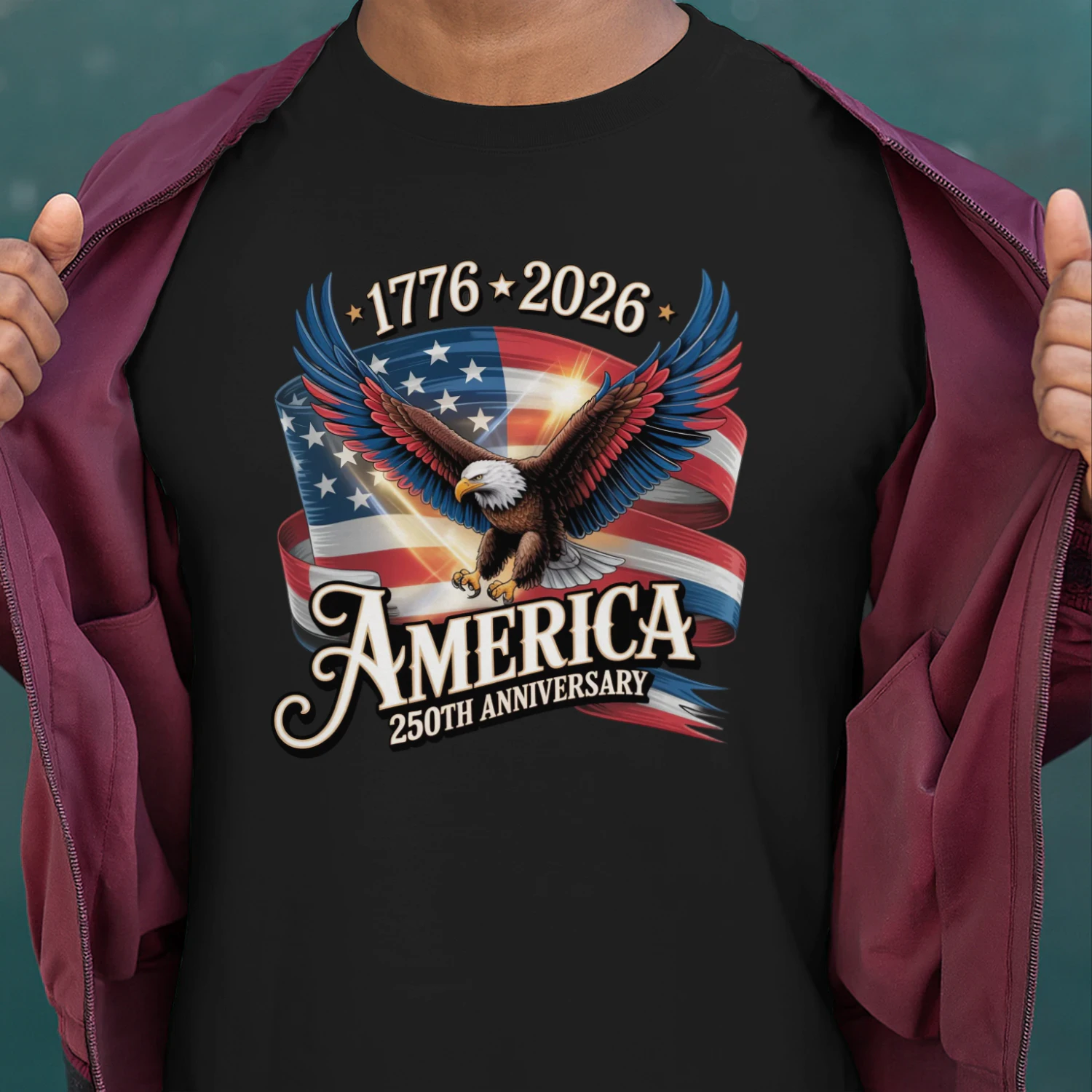 America 250th Anniversary Eagle 1776_2026 Patriotic Tshirt