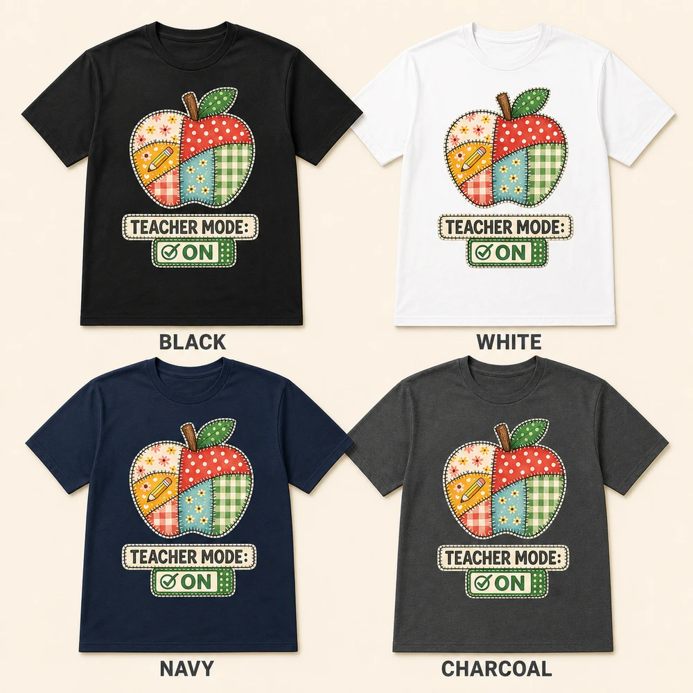 Teacher Mode: On Patchwork Apple T-Shirt