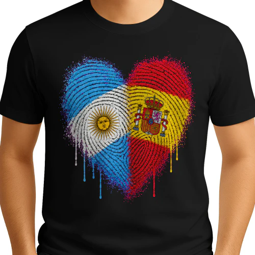 Argentina Spain Fingerprint Heart