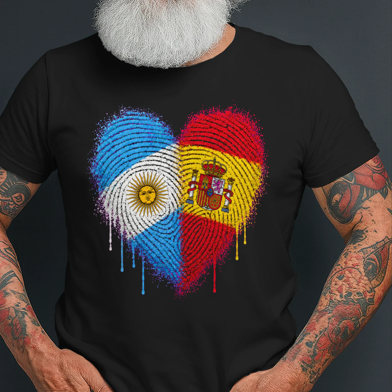 Argentina Spain Fingerprint Heart