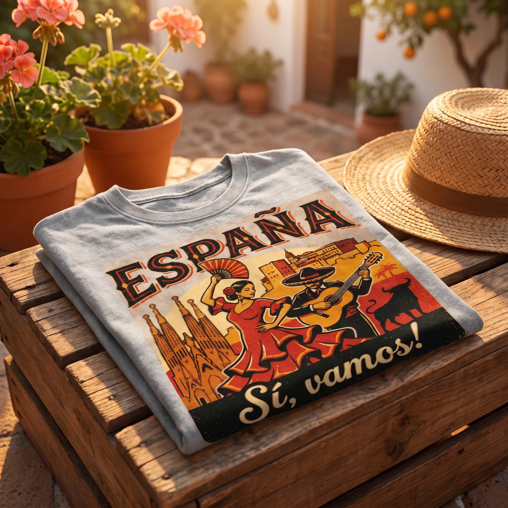 Camiseta vintage de flamenco de España – Diseño retro de la cultura española
