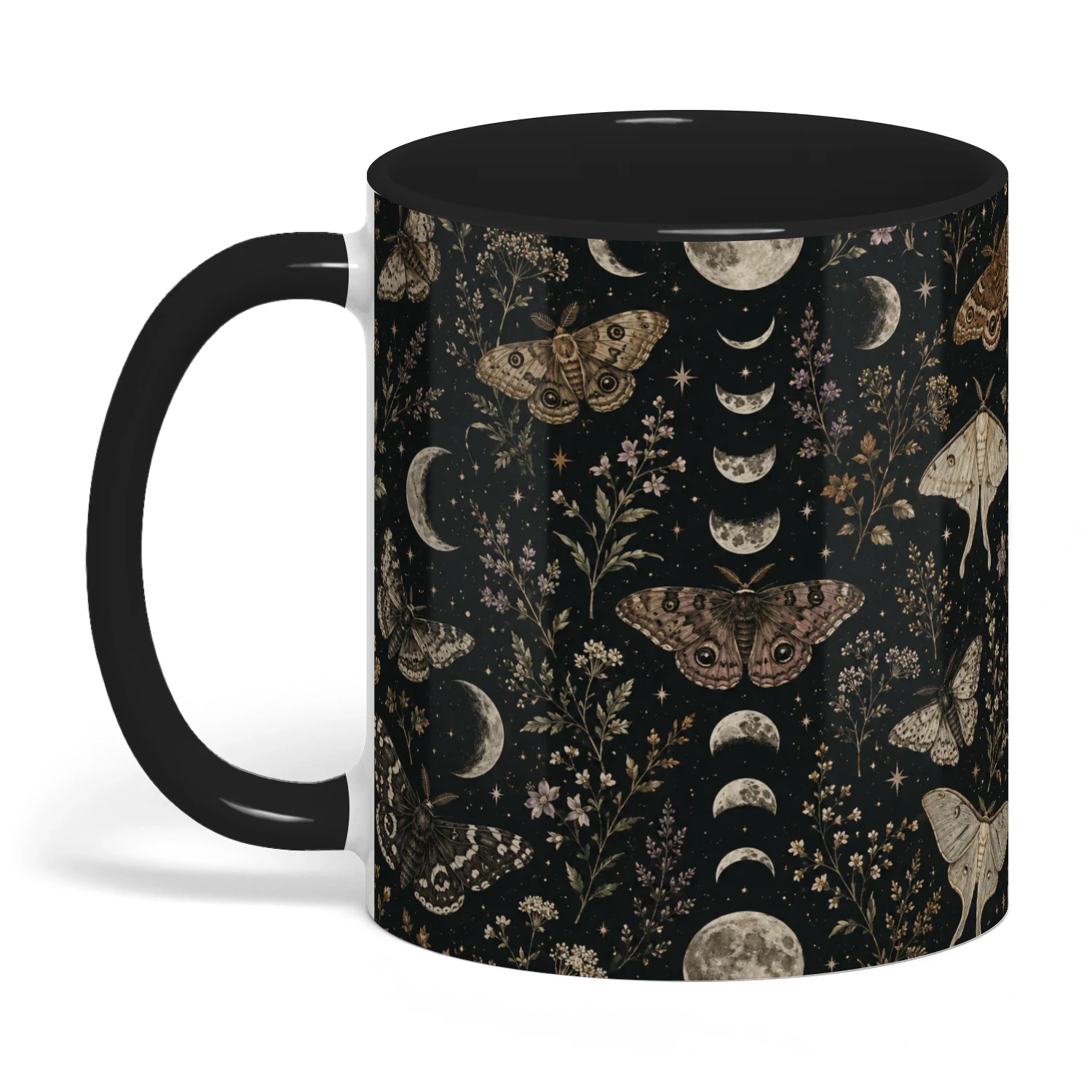 Celestial Moon Moth Witchy Gothic Botanical Nature Cottagecore