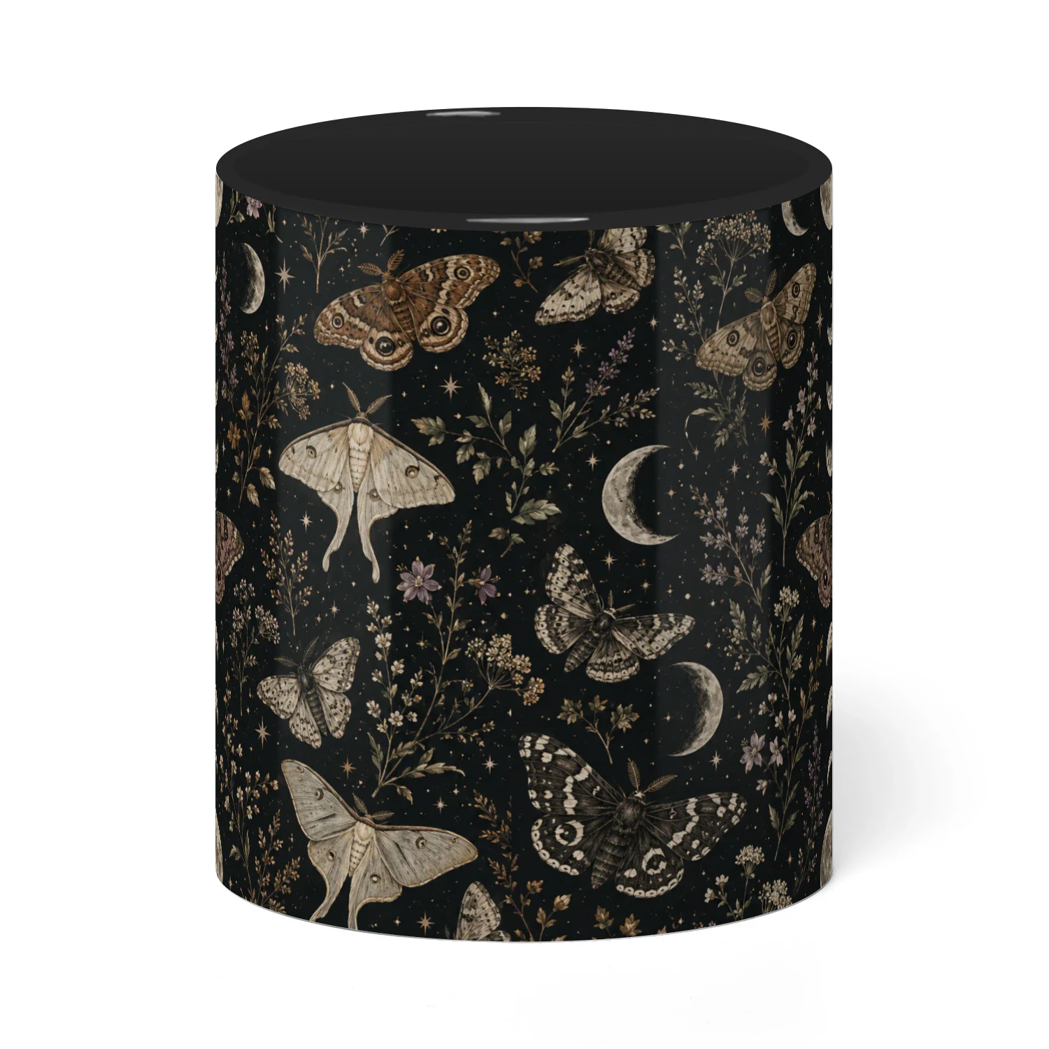 Celestial Moon Moth Witchy Gothic Botanical Nature Cottagecore