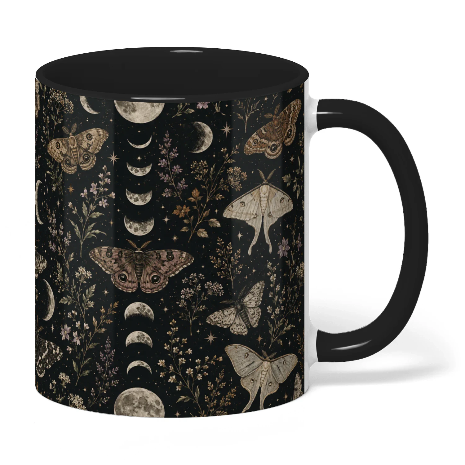 Celestial Moon Moth Witchy Gothic Botanical Nature Cottagecore