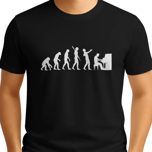 Funny Piano T-Shirt, Piano Evolution Pianist Gift, Piano Music Graphic Tee, Piano Player Lover Gift, Classical Music Fan