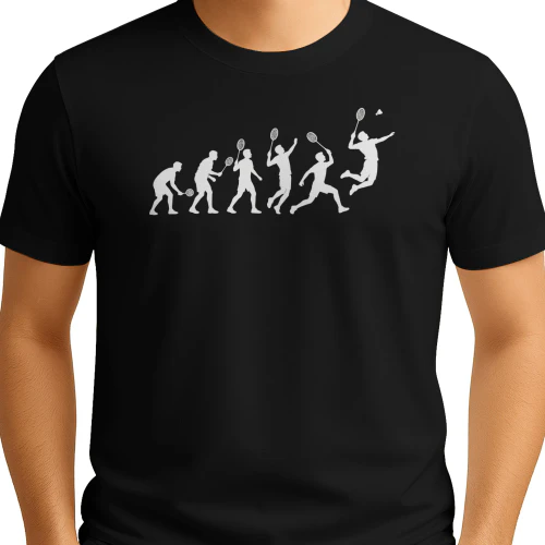 Funny Badminton T-Shirt, Badminton Evolution Player Gift, Badminton Graphic Tee, Badminton Lover Gift, Racket Sports Fan