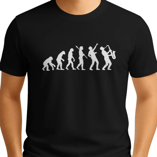 Funny Saxophone T-Shirt, Saxophone Evolution Musician Gift, Jazz Music Graphic Tee, Sax Player Gift, Jazz Lover Fan