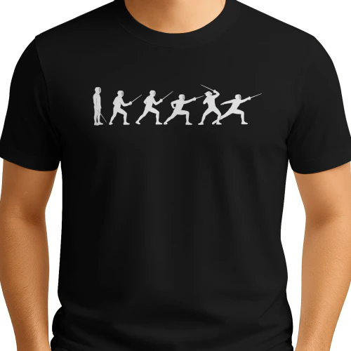 Funny Fencing T-Shirt, Fencing Evolution Fencer Gift, Fencing Graphic Tee, Sword Fighting Lover Gift, Fencing Fan