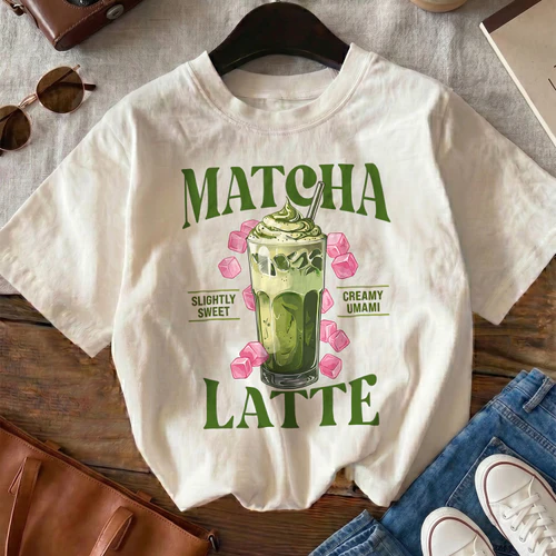 Matcha Latte Women Girls Aesthetic Graphic T-Shirt