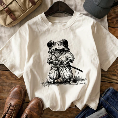 Japanese Samurai Frog Graphic T-Shirt