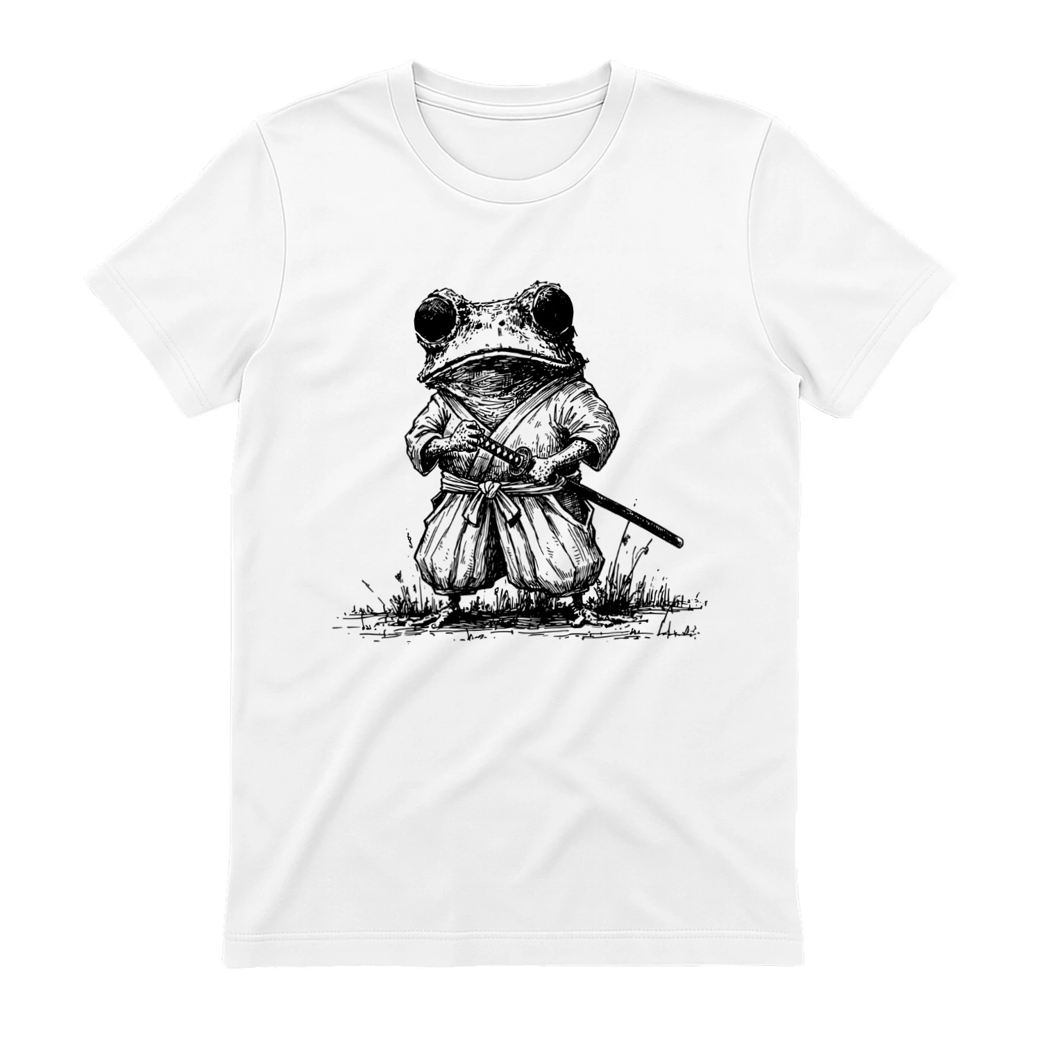 Japanese Samurai Frog Graphic T-shirt