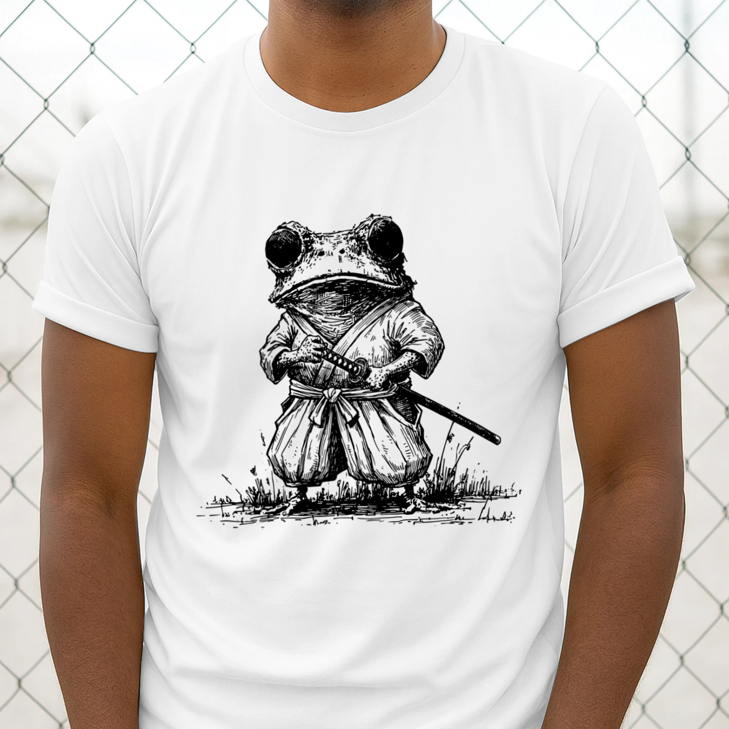 Japanese Samurai Frog Graphic T-shirt