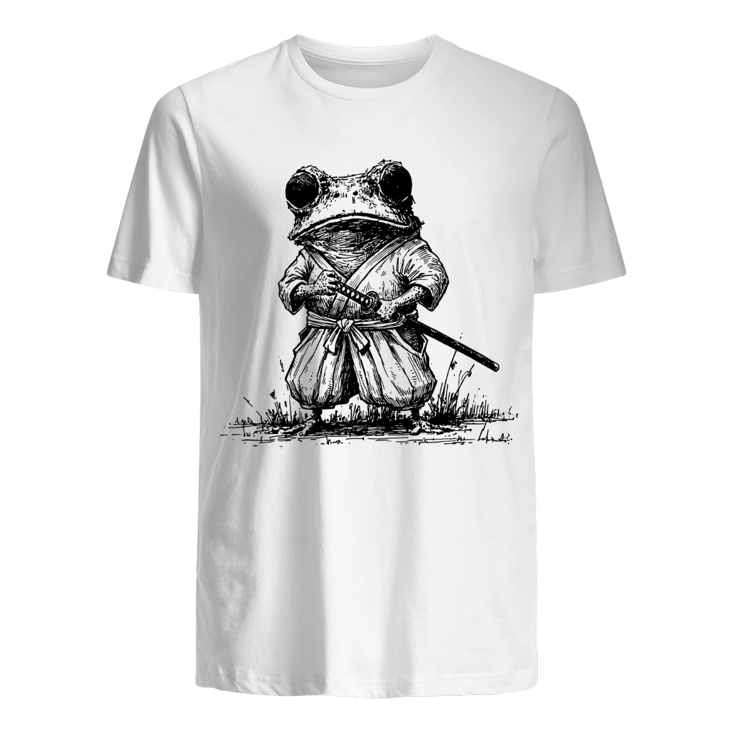 Japanese Samurai Frog Graphic T-shirt