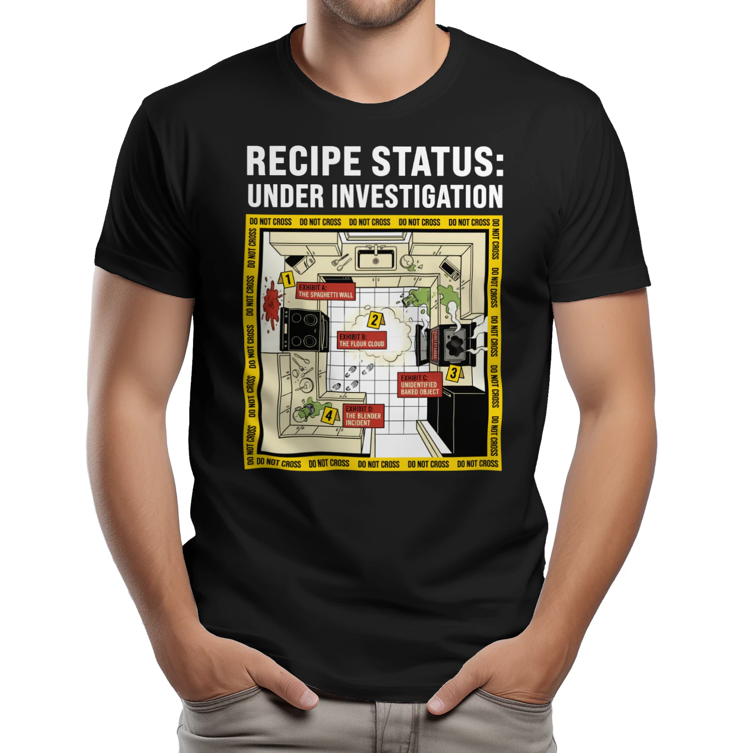 Recipe Status Under Investigation Funny Kitchen Crime Scene T-shirt