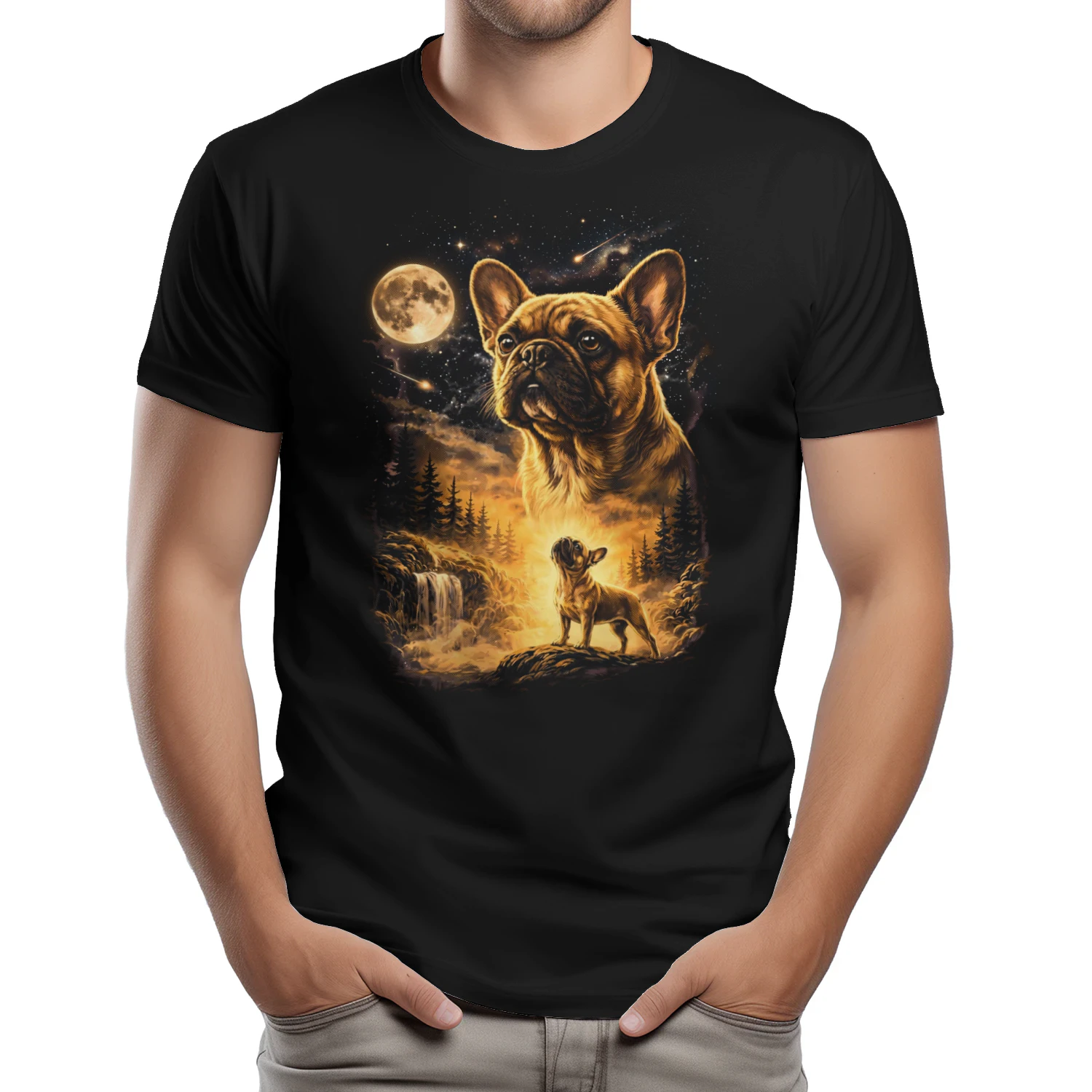 French Bulldog Howling To The Moon T-shirt