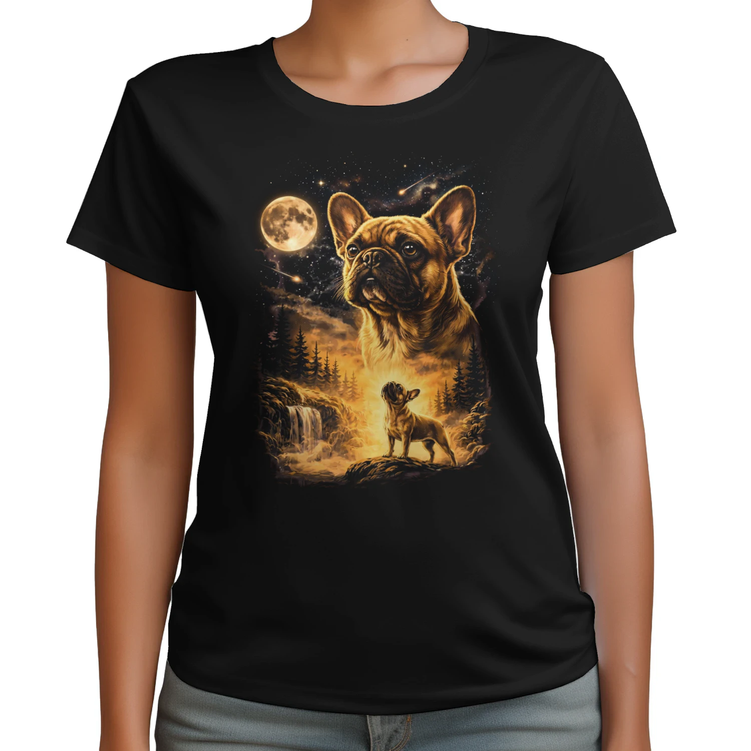 French Bulldog Howling To The Moon T-shirt