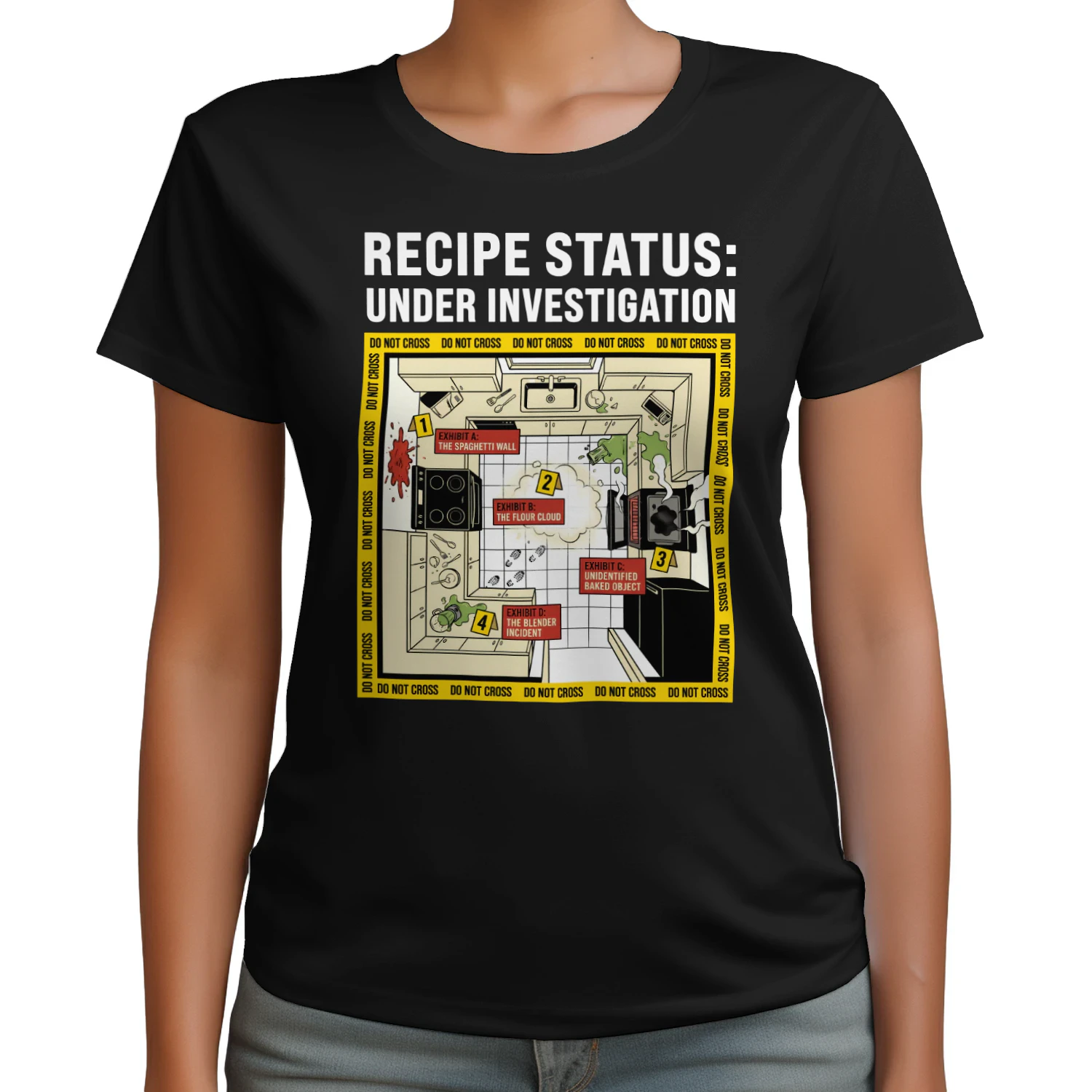 Recipe Status Under Investigation Funny Kitchen Crime Scene T-shirt