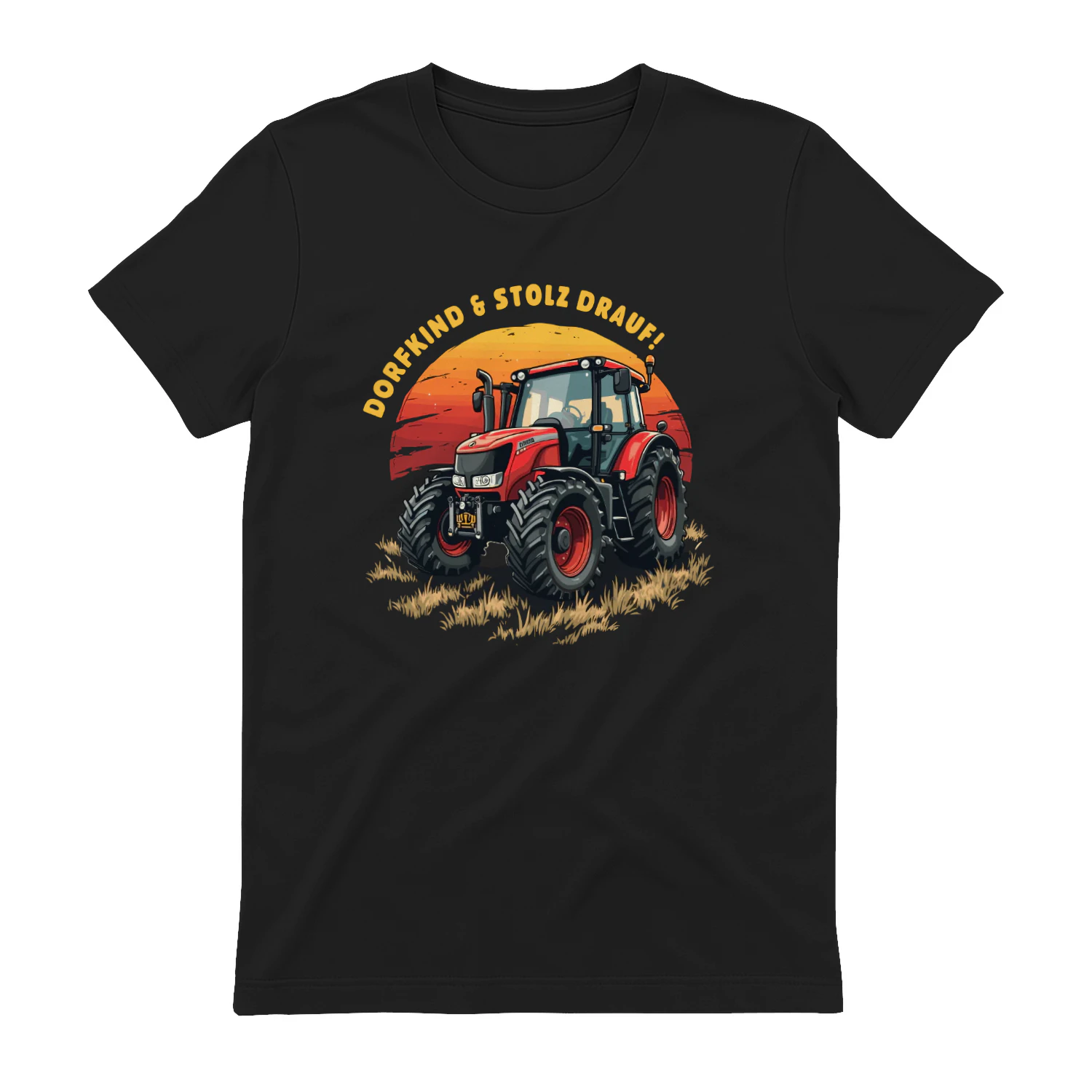 Dorfkind und stolz drauf Roter Traktor T-Shirt Landleben Geschenkidee für Männer