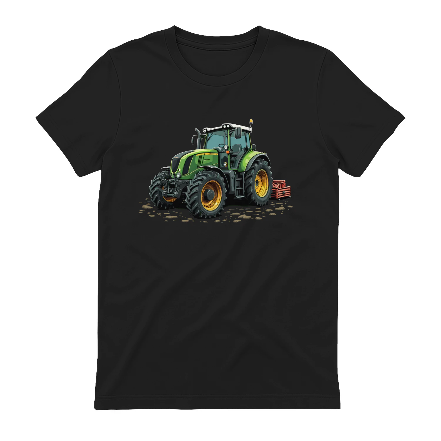 Dorfkind Grüner Traktor Motiv T-Shirt Landleben Geschenkidee für Männer